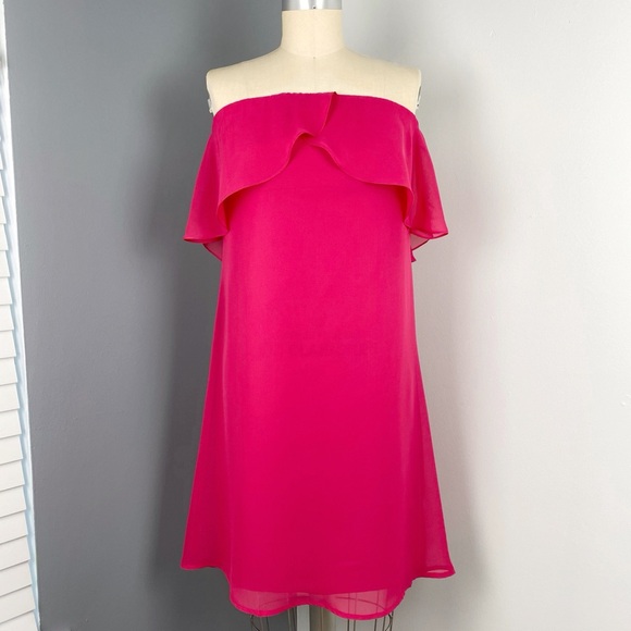 Amsale Dresses & Skirts - Nouvelle by Amsale Women's Strapless Ruffle Dress Pink Size S